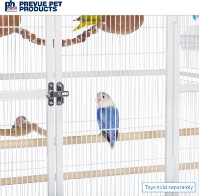Show full view: Prevue Pet Products Powder Coated Steel Construction Flight Bird Cage with Stand, White slide 8 of 10