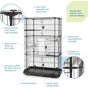 Prevue Pet Products Premium Cat Cage Playpen, Black