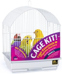 Prevue Pet Products Round Roof Bird Cage Starter Kit, Small, White