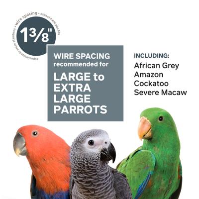 Show full view: Prevue Pet Products Silverado Macaw Dometop Steel Bird Cage, Black slide 7 of 10