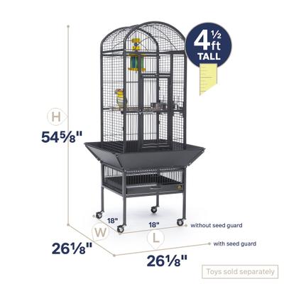 Show full view: Prevue Pet Products Small Dome Top Bird Cage, Black slide 2 of 10