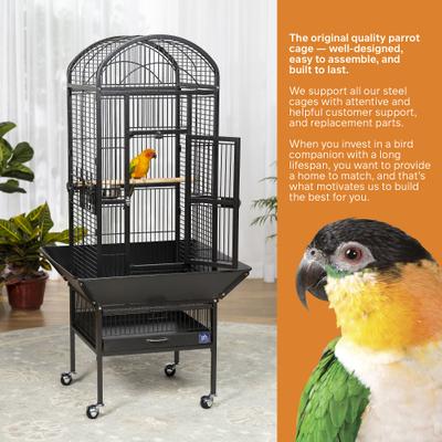 Show full view: Prevue Pet Products Small Dome Top Bird Cage, Black slide 8 of 10