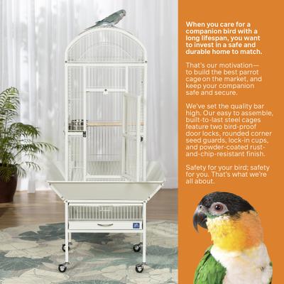 Show full view: Prevue Pet Products Small Dome Top Bird Cage, White slide 8 of 10