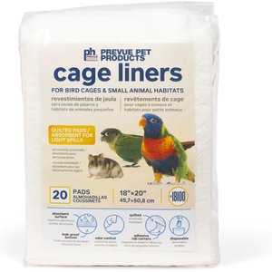 Prevue Pet Products Small Pet Disposable Cage Liners with Adhesive Tabs, White, 20 count
