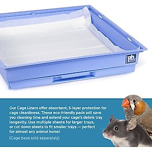 Prevue Pet Products Small Pet Disposable Cage Liners with Adhesive Tabs, White, 20 count