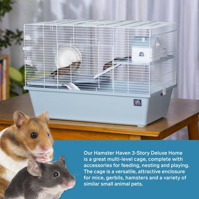 Show full view: Prevue Pet Products Small Pet Haven 3-Story Deluxe Small Pet Cage, Blue slide 2 of 9