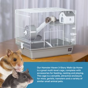 Prevue Pet Products Small Pet Haven 3-Story Small Pet Cage, Gray