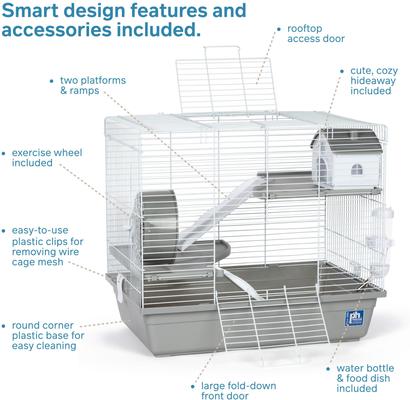 Show full view: Prevue Pet Products Small Pet Haven 3-Story Small Pet Cage, Gray slide 3 of 10