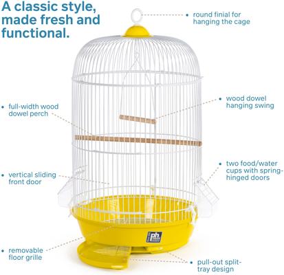 Show full view: Prevue Pet Products Small Round Bird Cage, Yellow slide 3 of 10