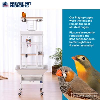 Show full view: Prevue Pet Products Small Select Parrot Cage, Chalk White slide 2 of 10