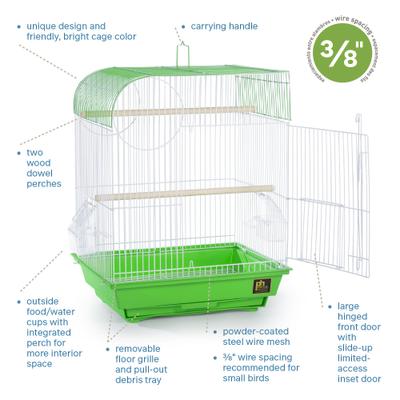 Show full view: Prevue Pet Products Southbeach Flat Top Bird Cage, Green slide 6 of 10