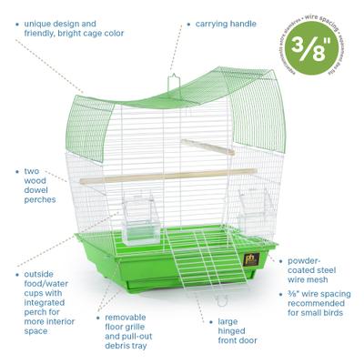 Show full view: Prevue Pet Products Southbeach Wave Top Bird Cage, Green/White slide 6 of 9