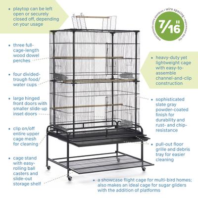 Show full view: Prevue Pet Products Stand & Playtop Flight Bird Cage slide 7 of 9
