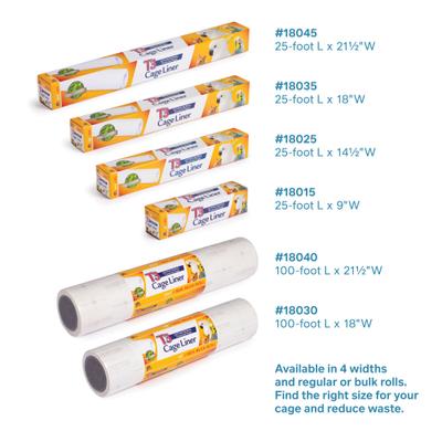 Show full view: Prevue Pet Products T3 Antimicrobial Protected Paper Bird & Small Animal Cage Liner, 14.5 in x 25 ft slide 8 of 11