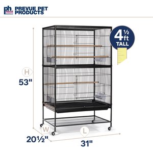 Prevue Pet Products Wrought Iron Small & Medium Birds Flight Cage, Black Hammertone