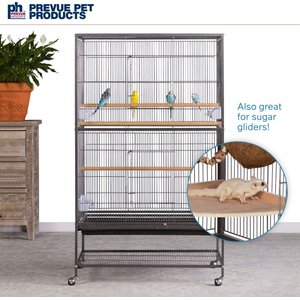 Prevue Pet Products Wrought Iron Small & Medium Birds Flight Cage, Black Hammertone
