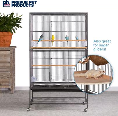 Show full view: Prevue Pet Products Wrought Iron Small & Medium Birds Flight Cage, Black Hammertone slide 8 of 11