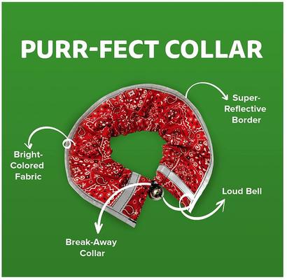 Show full view: Prey Saver Break Away Cat Collar, One Size, Red Bandana slide 5 of 7