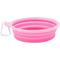 Show in main carousel: Prima Pets Collapsible Silicone Travel Dog & Cat Bowl with Carabiner, Large, Pink slide 3 of 8