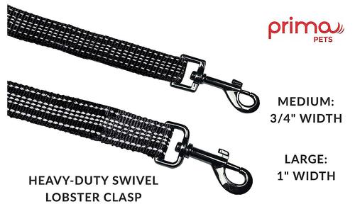 Show full view: Prima Pets Dual-Handle Reflective Dog Leash, Large, 4-ft, Black slide 3 of 10