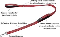 Prima Pets Dual-Handle Reflective Dog Leash, Large, 4-ft, Red slide 2 of 8