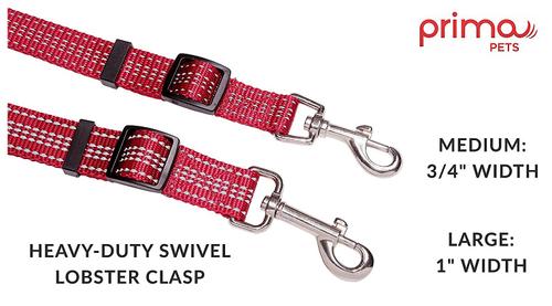 Show full view: Prima Pets Dual-Handle Reflective Dog Leash, Large, 4-ft, Red slide 4 of 11