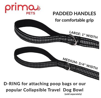 Show full view: Prima Pets Dual-Handle Reflective Dog Leash, Large, 6-ft, Black slide 5 of 10