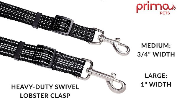 Show full view: Prima Pets Dual-Handle Reflective Dog Leash, Medium, 4-ft, Black slide 3 of 10