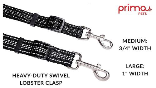 Show full view: Prima Pets Dual-Handle Reflective Dog Leash, Medium, 4-ft, Black slide 4 of 11