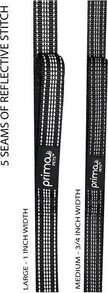 Show full view: Prima Pets Dual-Handle Reflective Dog Leash, Medium, 4-ft, Black slide 6 of 10