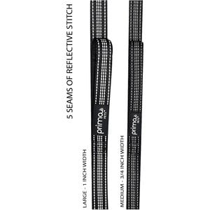 Prima Pets Dual-Handle Reflective Dog Leash, Medium, 4-ft, Black