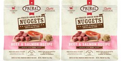 Primal Beef & Salmon Formula Nuggets Grain-Free Raw Freeze-Dried Cat Food, 28-oz bundle 