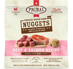 Primal Beef & Salmon Formula Nuggets Grain-Free Raw Freeze-Dried Cat Food, 14-oz bag