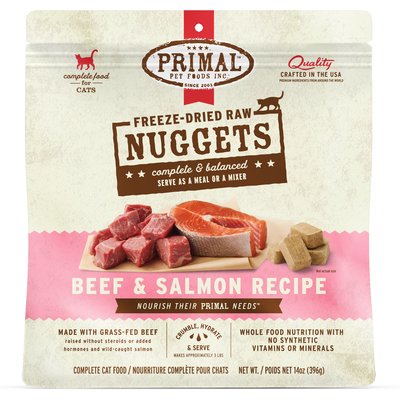 Primal Primal Beef & Salmon Formula Nuggets Freeze-Dried Cat Food, 14-oz bag