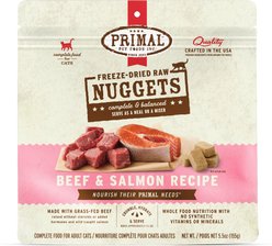 Primal Beef & Salmon Formula Nuggets Grain-Free Raw Freeze-Dried Cat Food, 5.5-oz bag