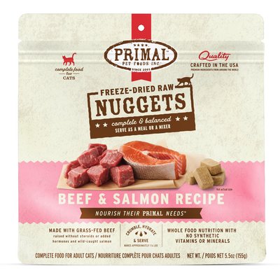 Primal Primal Beef & Salmon Formula Nuggets Freeze-Dried Cat Food, 5.5-oz bag