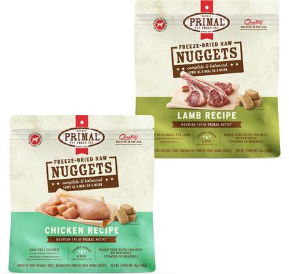 Show full view: Primal Chicken Formula + Lamb Formula Nuggets Freeze-Dried Dog Food slide 1 of 9