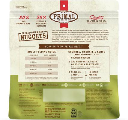 Show full view: Primal Chicken Formula + Lamb Formula Nuggets Freeze-Dried Dog Food slide 7 of 9