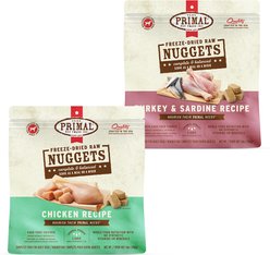 Primal Chicken Formula + Turkey & Sardine Formula Nuggets Freeze-Dried Dog Food