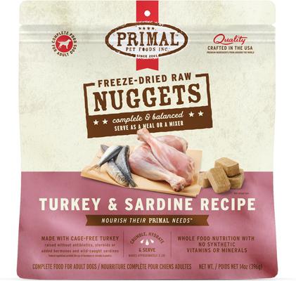 Show full view: Primal Chicken Formula + Turkey & Sardine Formula Nuggets Freeze-Dried Dog Food slide 2 of 9