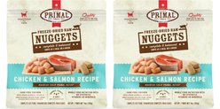 Primal Chicken & Salmon Formula Nuggets Grain-Free Raw Freeze-Dried Cat Food, 28-oz bundle 