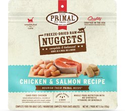 Primal Chicken & Salmon Formula Nuggets Grain-Free Raw Freeze-Dried Cat Food, 5.5-oz bag