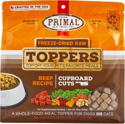 Primal Cupboard Cuts Beef Grain-Free Freeze-Dried Raw Dog Food Topper, 18-oz bag