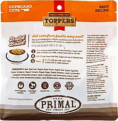 Primal Cupboard Cuts Beef Grain-Free Freeze-Dried Raw Dog Food Topper, 3.5-oz bag slide 2 of 9