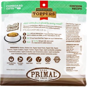 Primal Cupboard Cuts Chicken Grain-Free Freeze-Dried Raw Dog Food Topper, 18-oz bag