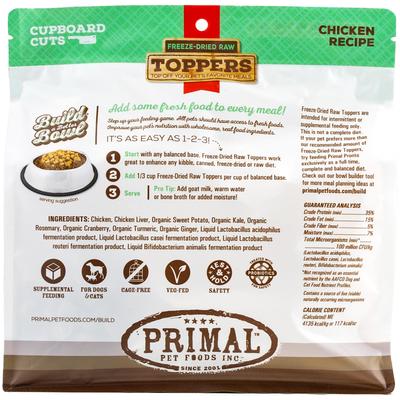 Show full view: Primal Cupboard Cuts Chicken Grain-Free Freeze-Dried Raw Dog Food Topper, 18-oz bag slide 3 of 11