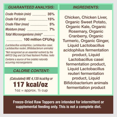 Show full view: Primal Cupboard Cuts Chicken Grain-Free Freeze-Dried Raw Dog Food Topper, 18-oz bag slide 8 of 11