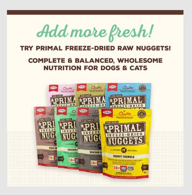 Show full view: Primal Cupboard Cuts Chicken Grain-Free Freeze-Dried Raw Dog Food Topper, 18-oz bag slide 10 of 11