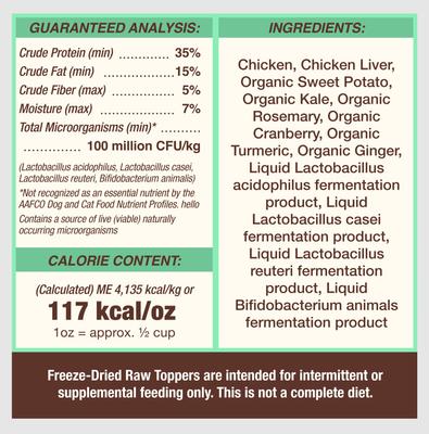 Show full view: Primal Cupboard Cuts Chicken Grain-Free Freeze-Dried Raw Dog Food Topper, 3.5-oz bag slide 8 of 11