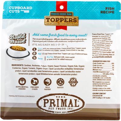 Show full view: Primal Cupboard Cuts Fish Grain-Free Freeze-Dried Raw Dog Food Topper, 18-oz bag slide 3 of 10